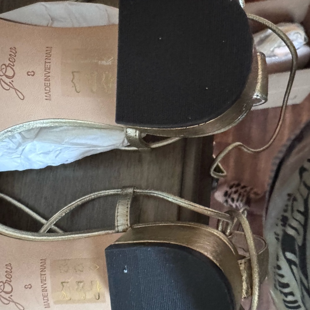 J. Crew Gold Strappy Sandals - Picture 4 of 8